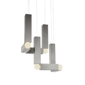 Suspension Lee Broom Vesper Duo avec Rosette en Argent Brossé