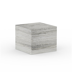 NORR11 Table Basse Cubism Petit Travertin Argent