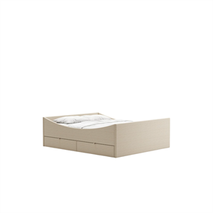 Cadre de Lit Courbé RYE avec 4 Tiroirs 200x210 Beige Clair