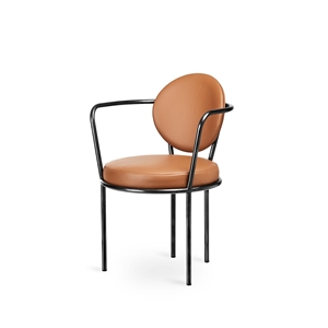 Design By Us Casablanca Chaise de Table à Manger Cuir Métal brut/Brun Clair