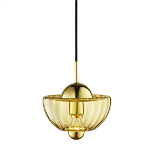 Suspension Lotus Ambre/Or Design By Us