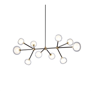 Lustre TOOY Nabila 552.10L Noir/Laiton Brossé/Transparent Transparent