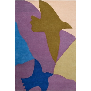 Tapis Decotique Oiseaux 250x350 cm Bleu