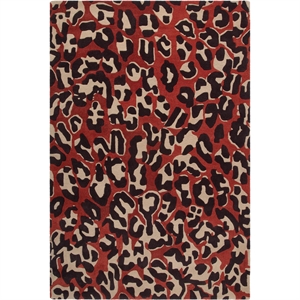 Tapis Decotique Léopard 300x400 cm Rouge
