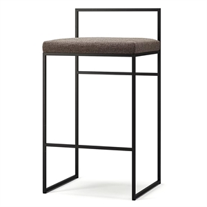 Tabouret de bar Department avec dossier 80 cm Noir/Argile côtier