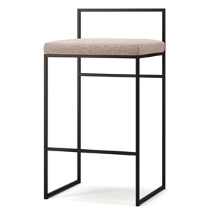 Tabouret de Bar Department avec Dossier 80 cm Noir/ Rose Pâle