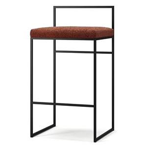 Tabouret de Bar Department avec Dossier 80 cm Noir/rouille Bouclé