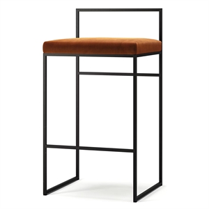 Tabouret de Bar Department avec Dossier 80 cm en Noir/ Cuivre Brillant