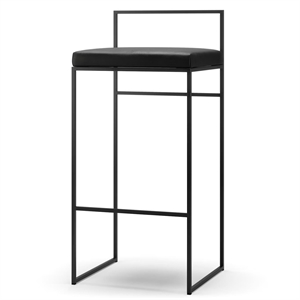 Tabouret de Bar Department avec Dossier 90 cm Noir/ Cuir Noir