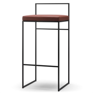 Tabouret de bar Department avec dossier 90 cm en cuir Noir/marron
