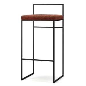 Tabouret de Bar Department avec Dossier 90 cm Noir/rouille Bouclé