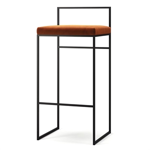 Tabouret de Bar Department avec Dossier 90 cm en Noir/ Cuivre Brillant
