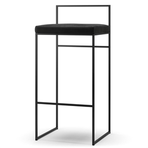 Tabouret de Bar Department avec Dossier 90 cm Noir/ Velours Noir