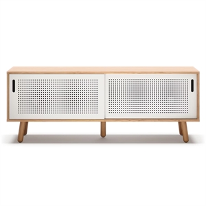 Banc TV Department Ray 150 cm Chêne/ Blanc