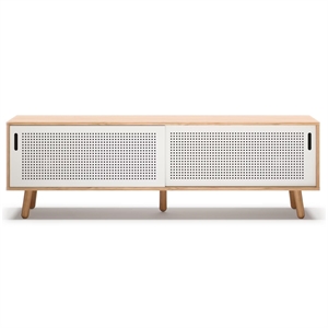 Banc TV Department Ray 180 cm Chêne/ Blanc