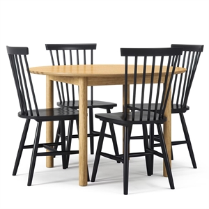 Ensemble de Table à Manger Department Wood en Chêne/ Noir