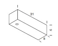 Ilti Luce Driver Avec 1 Trou 31x8x6 cm Or