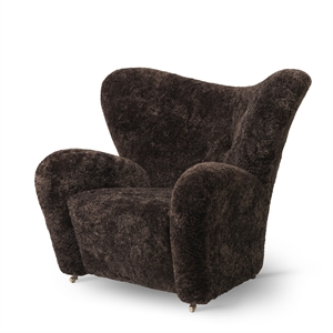 By Lassen The Tired Man Fauteuil Chêne Fumé/Peau de Mouton Espresso