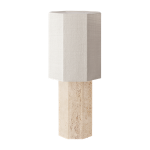 Lampe à poser Louise Roe Eight Over Eight Grande Travertin/Jute Blanc