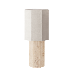 Lampe à Poser Louise Roe Eight Over Eight, Grand , Travertin/jute Blanc