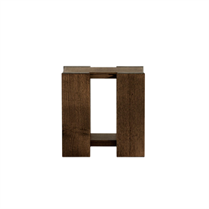 Table d'appoint Rye Sleep Étagère moyenne en chêne Rouge fumé