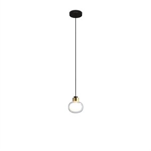Suspension TOOY Nabila 552.22L Noir/Laiton Brossé/Verre Transparent