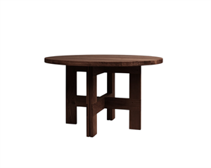 Table à Manger à Tréteaux Frama Farmhouse Ø140 en Chêne Foncé