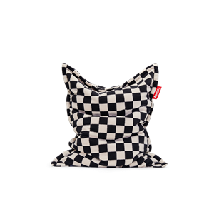 Fatboy Original Slim Teddy Pouf Échecs Noir Écru