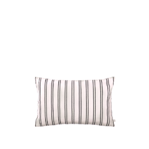 Housse de Coussin Rectangulaire en Sergé Ferm Living, Blanc Cassé/ Noir