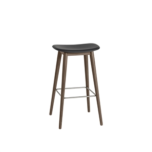 Tabouret de Bar Muuto Fibre M. Base Bois Noir/ Brun Foncé H76 cm
