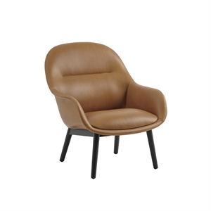 Muuto Fibre Fauteuil Refine Cuir Cognac/Anthracite Noir/Chêne