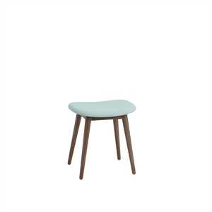 Muuto Fiber Stool M. Wood Base Rembourré Forest Nap 912/Brun Foncé