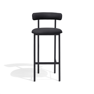 Møbel Copenhagen Font Tabouret de Bar 75 cm Dunes Cuir Anthracite/Cadre Noir