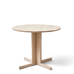 Table Form & Refine Trefoil Ø90 en Chêne Huilé Blanc