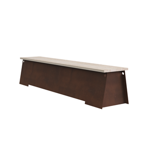 Banc Frama 64 en Acier Corten/travertin