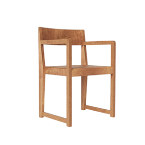 Chaise de Salle à Manger Frama 01 avec Accoudoirs, Brun Chaud