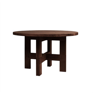 Table à Manger à Tréteaux Frama Farmhouse Ø120 en Chêne Foncé