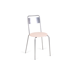 Chaise de Salle à Manger Frama Petit Rond en Acier Inoxydable/cuir