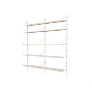 Bibliothèque Frama à Deux Sections, 185,2 x 80 cm , Blanc Chaud