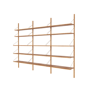 Bibliothèque Frama à trois sections, 185,2 x 80 cm, chêne naturel