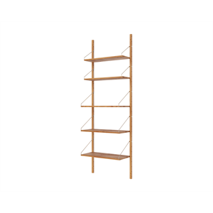 Bibliothèque à étagères Frama , section simple, 185,2 x 60 cm, chêne naturel