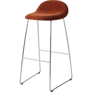 Tabouret de Bar 3D Gubi H75 en Acier Inoxydable/suède Spécial Dedar 133