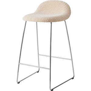 Tabouret de Bar Gubi 3D H65 Inox/Lupo Spécial Diagonal Bouclé/Dedar 009