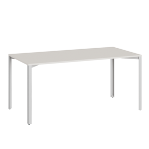 +Table Halle Grid 80x160 Coton Blanc/ Gris clair