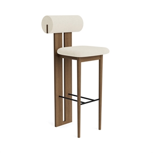Tabouret de Bar Hippo NORR11 H75 Chêne Fumé clair/Barnum 24