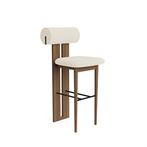Tabouret de Bar Hippo NORR11 H65 Chêne Fumé clair/Barnum 24