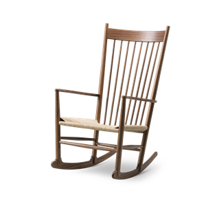 Fredericia Furniture J16 Chaise à Bascule Noyer Laqué/fil de Papier