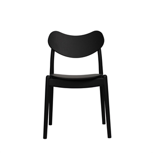 Chaise de salle à manger hybride Ro Collection en hêtre laqué noir