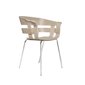 Design House Stockholm Wick Chaise de Salle à Manger Chêne/Chrome