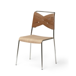 Design House Stockholm Torso Chaise de Salle à Manger Chrome/Chêne/Cognac